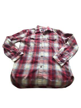 Pendleton For Gap Kids Boys Plaid Button Down Flannel Shirt Red Size 12 Fall